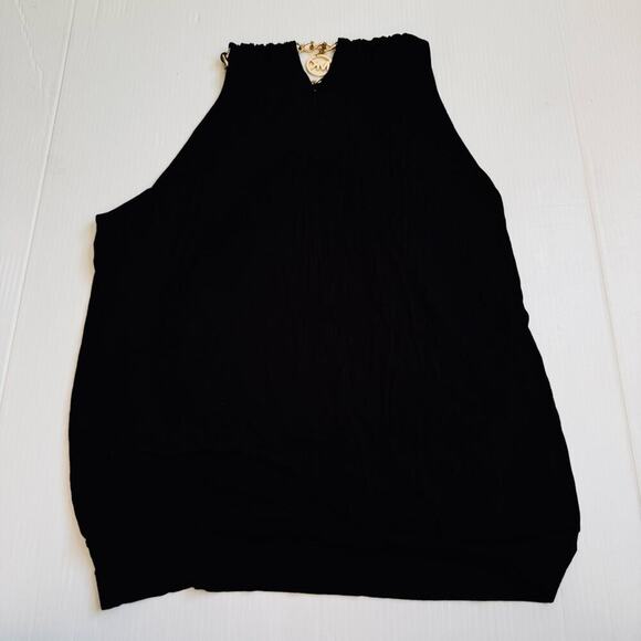 MICHAEL Michael Kors chain link halter with MK logo on chain black size small - Picture 5 of 6
